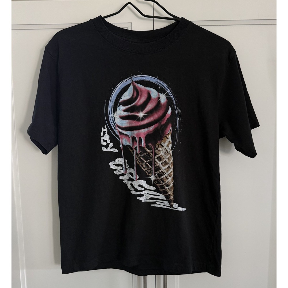 Ice Cream Graphic T Shirt Mens Small Black Spellout Logo Streetwear